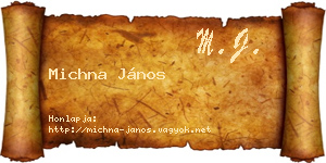 Michna János névjegykártya